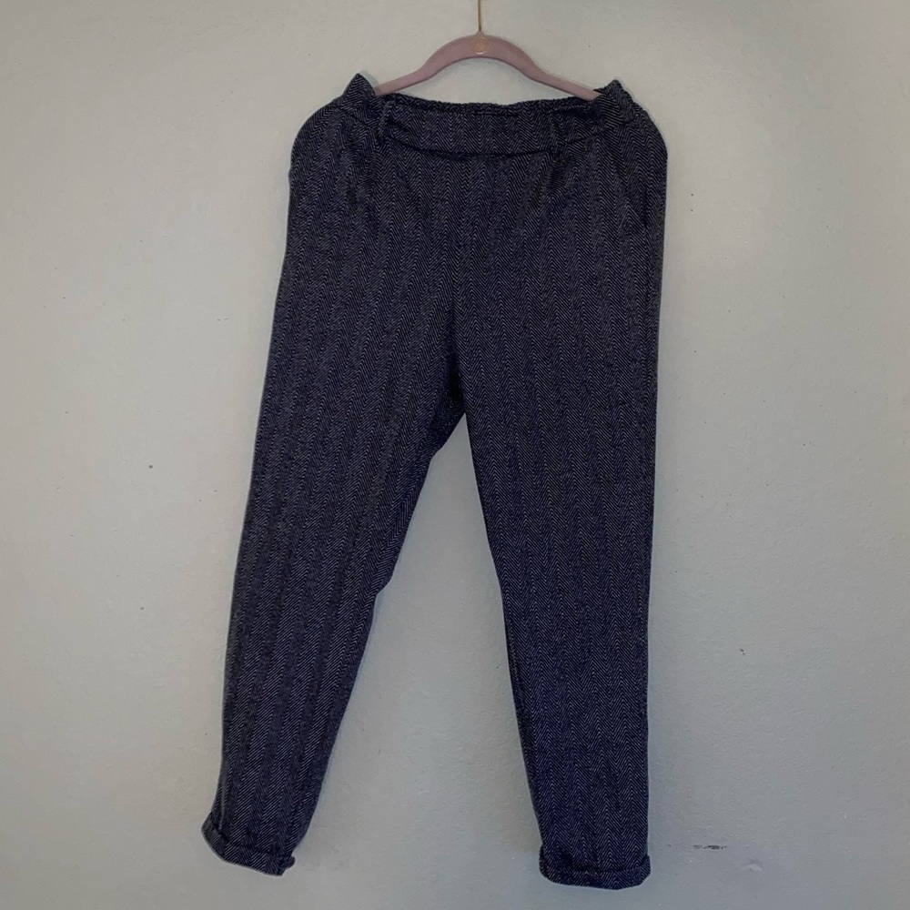 Black and white patterned dress pants